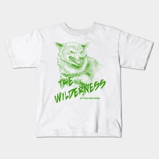 Wolf, The Wilderness- Green Design Kids T-Shirt